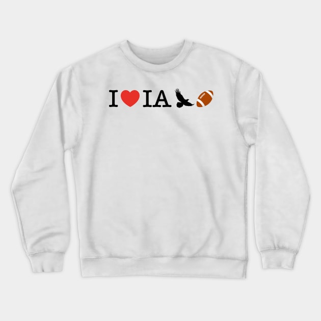 I Heart Iowa Football Crewneck Sweatshirt by KyleHarlow